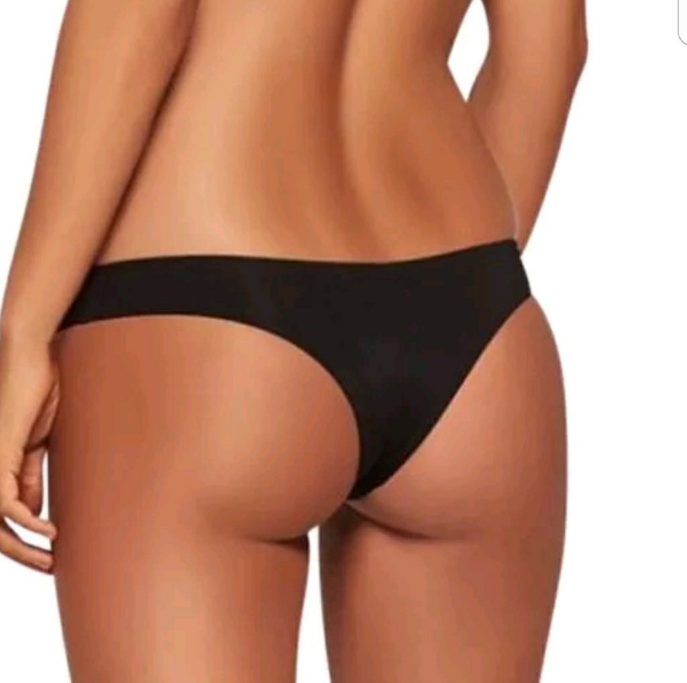 L *SPACE Black cheeky Bitsy beach Bikini Bottom